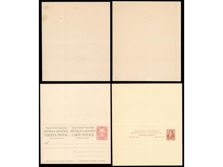 1878/1900, postal stationery: 15 postcards and 4 answering cards including 2+2 C green overprinted ‘Servicio Urbano’ unsepara