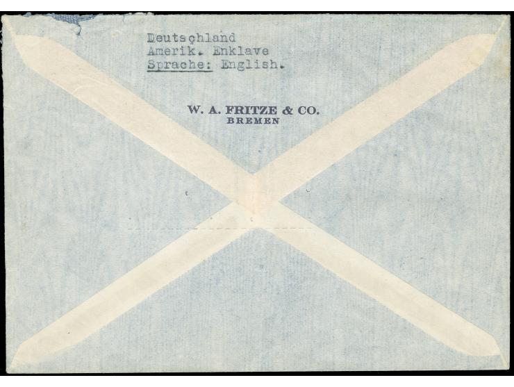 1948, JEIA-Zulassungsmarke mit Stempel "HAMBURG 22.7.48" auf Geschäftsbrief mit 3 Stück Netz auf Arbeiter 50 Pfg. mit Stempel