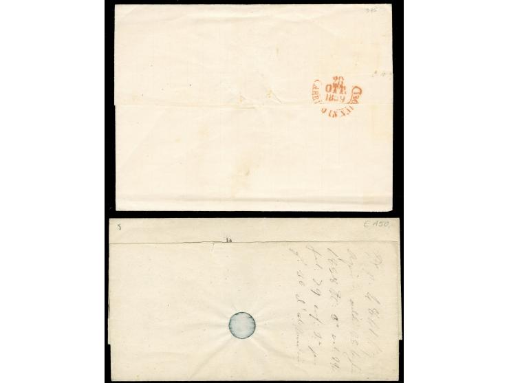 1858/59, two folded envelopes showing 2 gr. rate, one with single 2 gr. (plate III), from "AQUILA" 1858 to Castel di Sangro, 