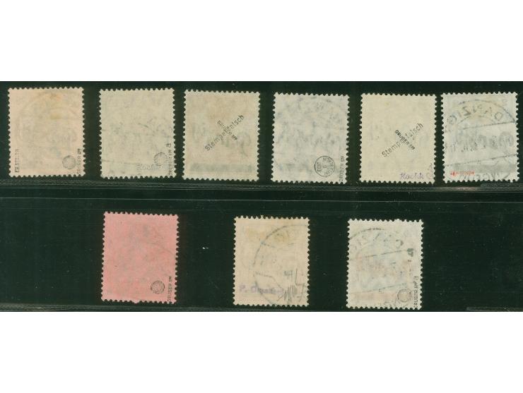 1920, Kleiner Innendienst 2-80 Pfg. sauber gestempelt, 2½ &nbsp;und 7½ Pfg. Stempel falsch, die übrigen signiert bzw. Befund 