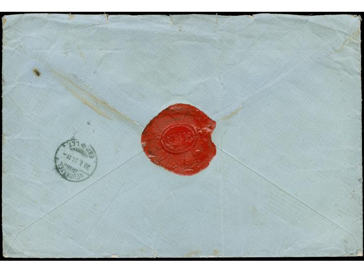 Reichspost 1 M. als portogerechte Einzelfrankatur auf Auslands-R-der 4.Gewichtsstufe von "FRANKFURT (MAIN) 29.1.01" nach Neuc
