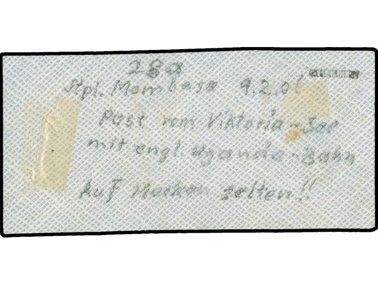1905, 45 H. mit britischem Stempel von Mombasa auf Briefstück. Signiert Siebentritt BPP