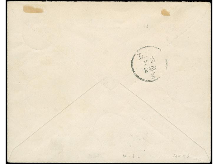 1897/99, 3 Pfg. - 50 Pfg. mit sauberen Stempeln "KLEIN-POPO 20 9 00" auf philatelistischem R-Brief nach Leipzig, mit Ausgabes