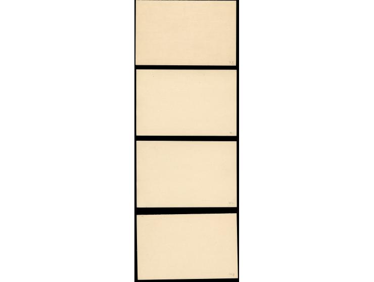 1901, 5 Pfg. und 10 Pfg., Einzel- und Doppelkarten je mit Aufdruck "Specimen", die Einzelkarten je kleiner Eckbug, sonst fris
