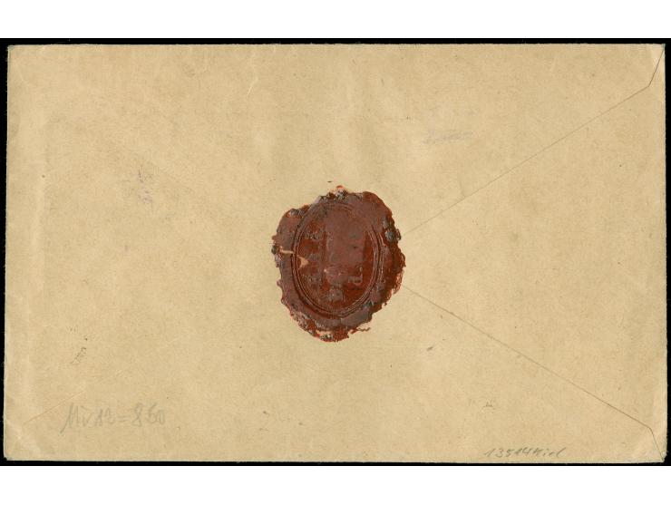 1900, Kaiseryacht 30 Pfg., als portogerechte Einzelfrankatur auf R-Fernbrief von “APIA 29.7.09” nach Borna, Marke einwandfrei