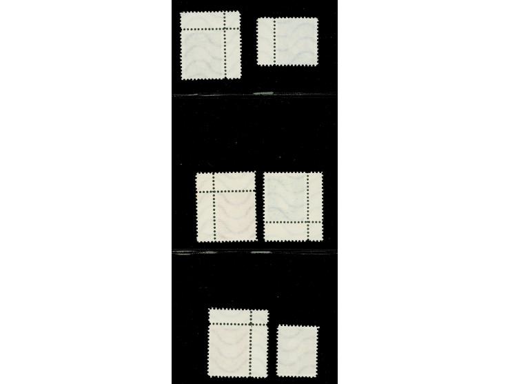 DEUTSCHE FÄLSCHUNGEN FÜR GROẞBRITANNIEN: 1944, König George VI. ½ p.- 3 p., fünf Werte mit Zwischenstegansatz, ohne Gummi, bi