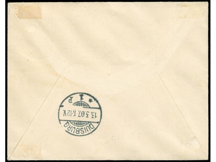 1900, Kaiseryacht 10 Pfg., als portogerechte Einzelfrankatur auf Drucksache von “FAGMALO (SAMOA) 25/1 07” nach Duisburg mit A