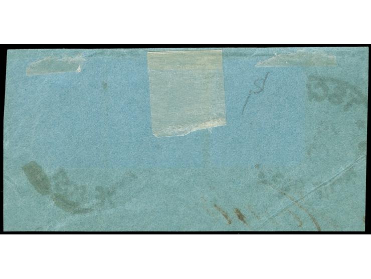 1898, Krone/Adler 50 Pfg. lebhaftrötlichbraun, zusammen mit diagonaler Aufdruck 20 Pfg. und steiler Aufdruck 10 Pfg., sauber 