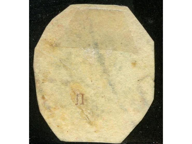 1854/55, 4 a. blue and red, Die II, Head Die III, watermark 2, a used cut-to-shape example cancelled by bold strike of "97" o