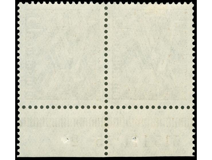 1949, Bauten 15 Pfg. im waagerechten Unterrandpaar mit HAN “515111.55 2”, postfrisch, in einwandfreier Erhaltung