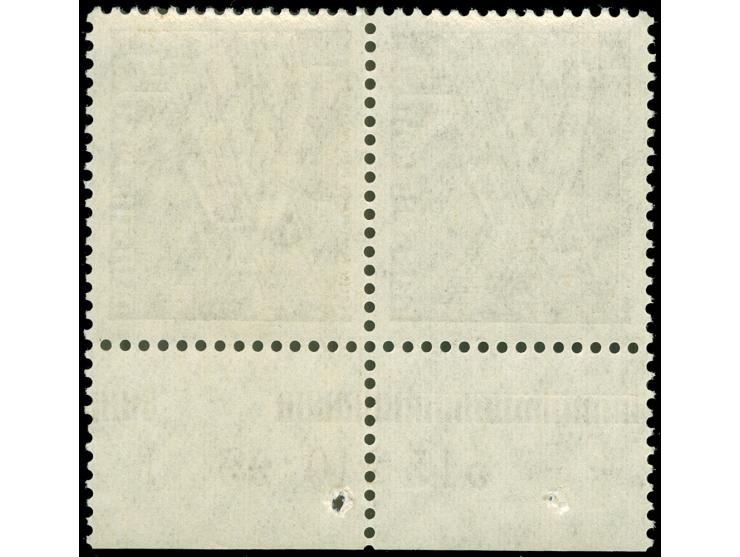 1949, Bauten 15 Pfg. im waagerechten Unterrandpaar mit HAN “515240.55 1”, postfrisch, in einwandfreier Erhaltung