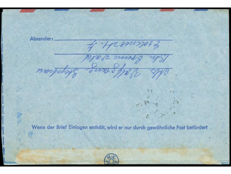 1949, Bauten 60 Pfg., zwei Einzelmarken je mit Stempel “BERLIN-GRÜNEWALD 1 26.12.57” als portogerechte Mehrfachfrankatur auf 
