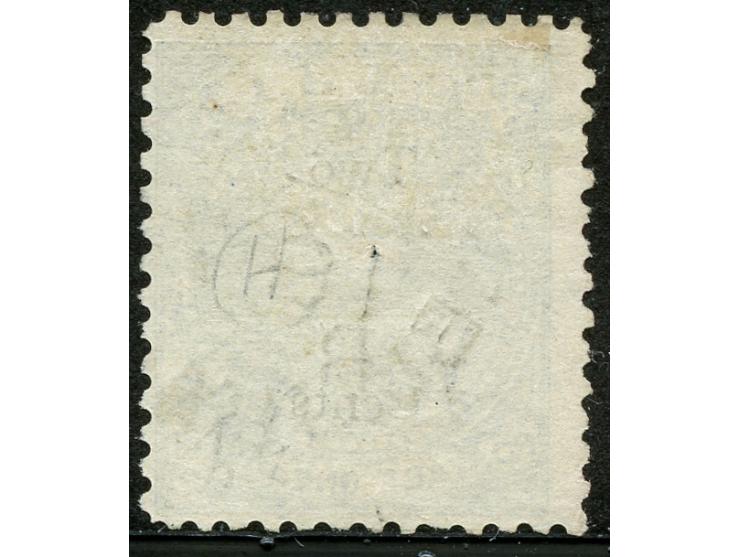 1874, Overprinted at "The Polynesian Gazette", Levuka: 2 c. on 1 d. blue overprinted Gothic V.R. (Type 5) in black, a fine us
