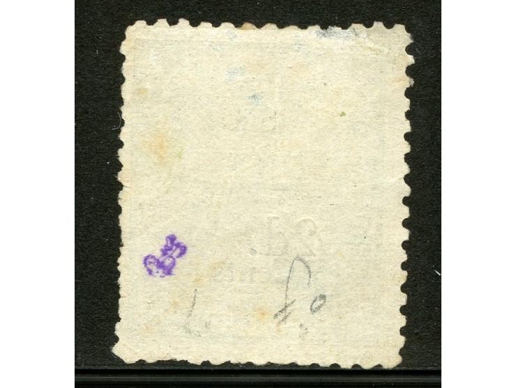 1875, Overprinted at "The Polynesian Gazette", Levuka: 2 c. on 3 d. green overprinted in red below V.R., very light cancelled