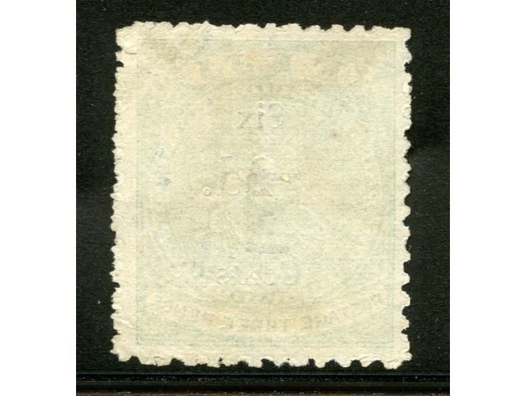 1875, Overprinted at "The Polynesian Gazette", Levuka: 2 c. on 3 d. green overprinted in red, watermark “E” inverted, variety
