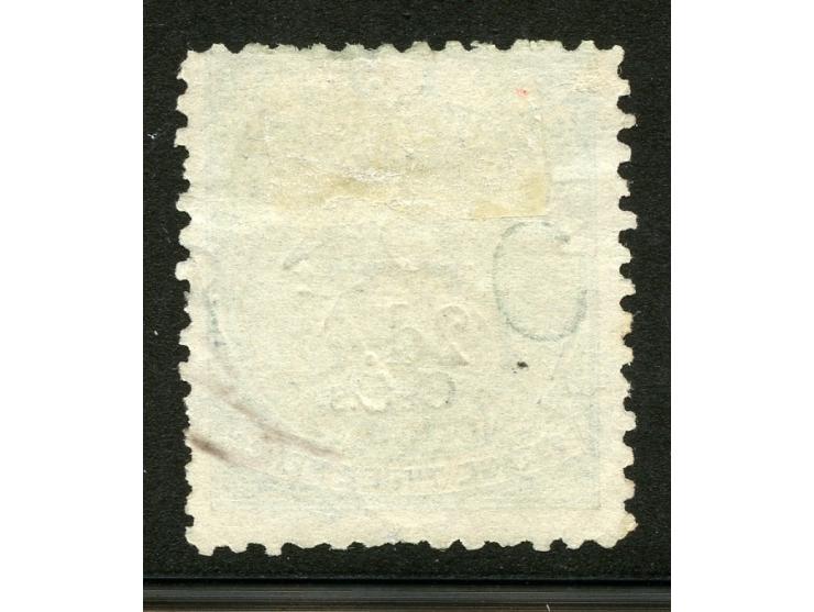 1875, Overprinted at "The Polynesian Gazette", Levuka: 2 c. on 3 d. green overprinted in red, watermark “G” reverse, cancelle