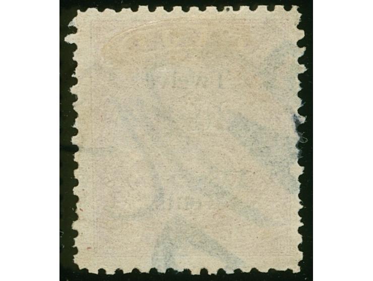1874, Overprinted at "The Polynesian Gazette", Levuka: 12 c. on 6 d. rose overprinted Roman V.R. (Type 5 and 7) in black, man