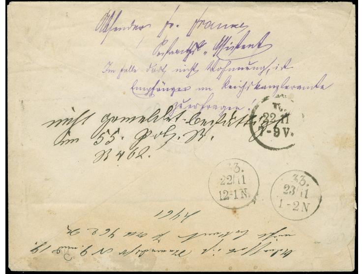 “BERLIN S.O.33 *b 22.11.75” klar vorderseitig auf Ganzsachenumschlag 1 Gr. im Großformat mit DKr. “EIBENSTOCK 20.XI.75” nach 
