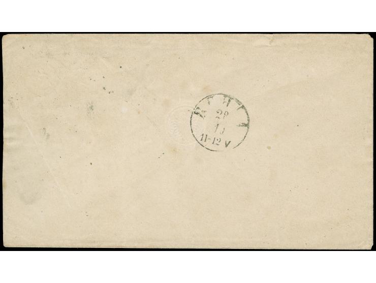 “EISENACH 1*a 27.10.75” klar auf Ganzsachenumschlag 1 Gr. nach Ruhla mit Ankunftsstempel. Der Umschlag mit Alters- und Randsp