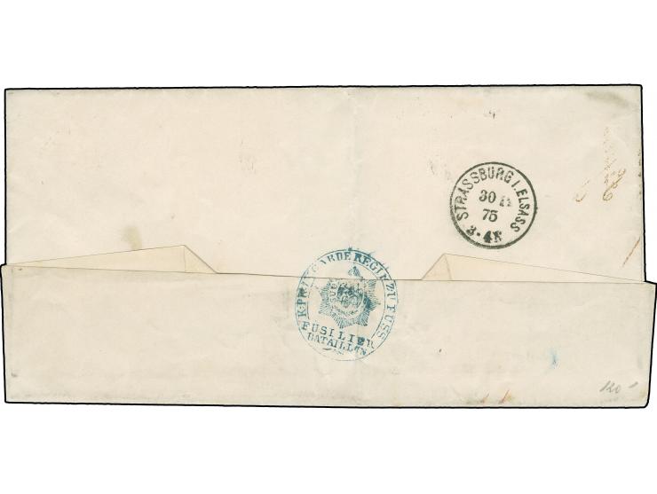 “POTSDAM 2 ** 29.12.75” klar auf portofreier “Militaria”-Briefhülle mit rückseitigem Briefstempel “Fusillier Bataillon” nach 