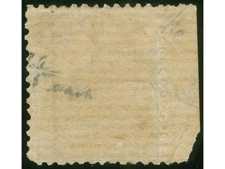 1877, Govt. Printing: 1 d. blue on laid paper with shifted monogram "VR" overprint to left margin, variety "Void Corner" at t