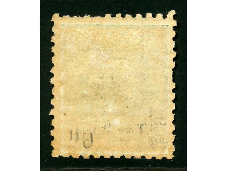 1877, Govt. Printing: 2 d. on 3 d. yellow-green, on laid paper with monogram "VR" overprint, perforation 11, unused, few shor
