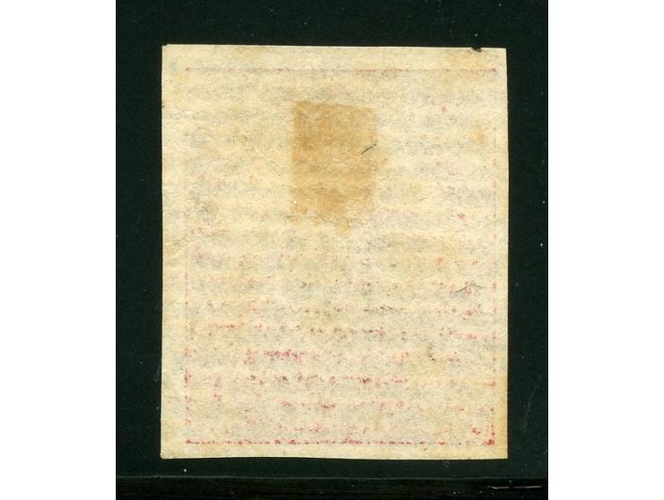 1877, Govt. Printing: 6 d. rose, on laid paper with monogram "VR" overprint, clear cancelled at arrival Sydney Apr/7 1880, un