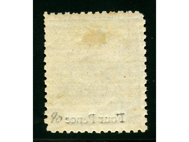 1877, 4 d. on 3 d. mauve, on laid paper with monogram "VR" overprint, unused, variety ‘double print of mauve colour’, good pe