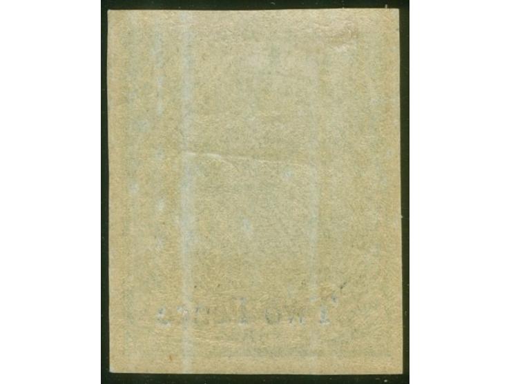 1876, On paper lithographed “VR”: 2 d. on 3 d. pale green on wove paper from the Printer's Waste / Trial sheets, imperforated
