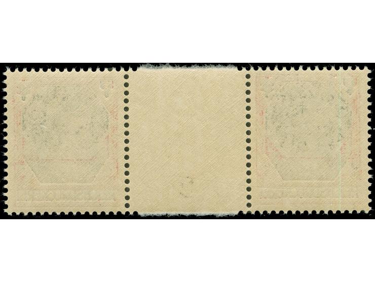 1910/13, Maschinen-Probe, Reichsdruckerei Germania rot/schwarz, waagerechtes Zwischenstegpaar, Walzenbuchdruck mit Kastenzähn