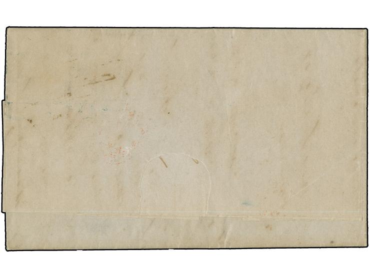 1872, Großer Schild 1 Gr. karmin und 2 Gr. dunkelgraublau, sauber entwertet mit blauem Ekr. “Bremen 1 12 72” auf kpl. Faltbri