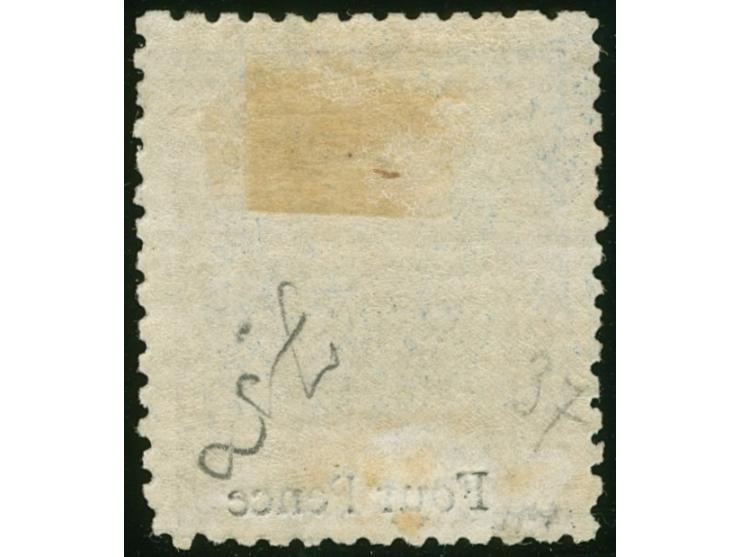 1877, 4 d. on 3 d. mauve, on laid paper with monogram "VR" overprint, unused with part gum, variety ‘double print of mauve co