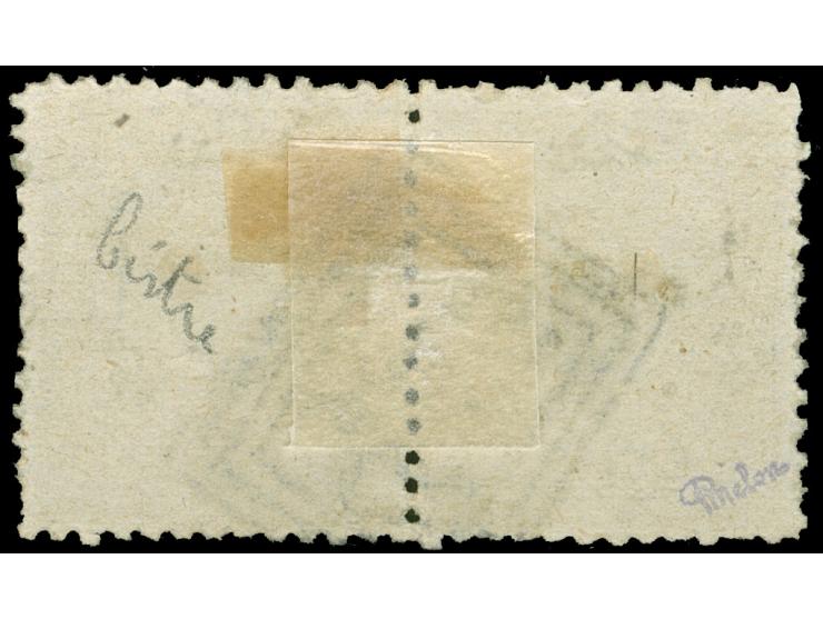 1873, Star &amp; Crescent (Duloz), 10 pa. yellowish beige, perf. 12, horizontal pair, right stamp showing "Corrige" variety "