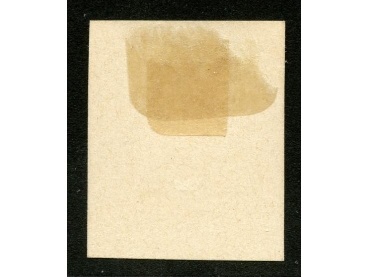 1875, 20 para dull green, imperforated colour trial proof on cardboard without overprint, wide margins, unused no gum, very f