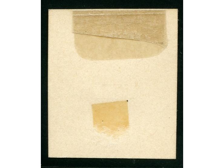 1868, 2 piaster brick, imperforated colour trial proof on cardboard without overprint, wide margins, unused no gum, very fine