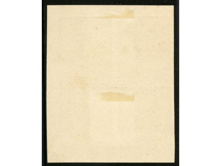 1876, Crescent issue 25 pia. dull orange, colour trial proof of background print on cardboard, block of four, unused with lar