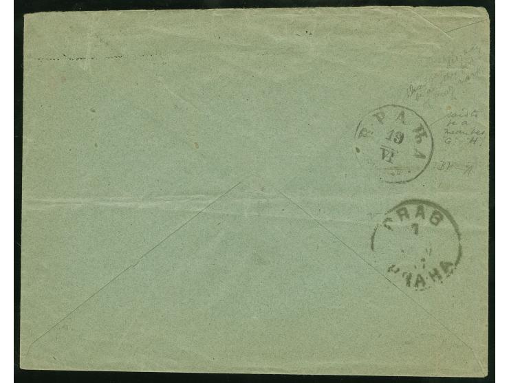 1887, crescent issue 20 para carmine rose, strip of three and single tied to registered cover with commercial imprint by "Sal