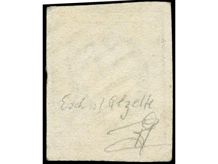 Esch sur Alzette, sqare rural handstamp on 1852, 10 c. gray black, large margins. Opinion Böttger BPP (2018)&nbsp;