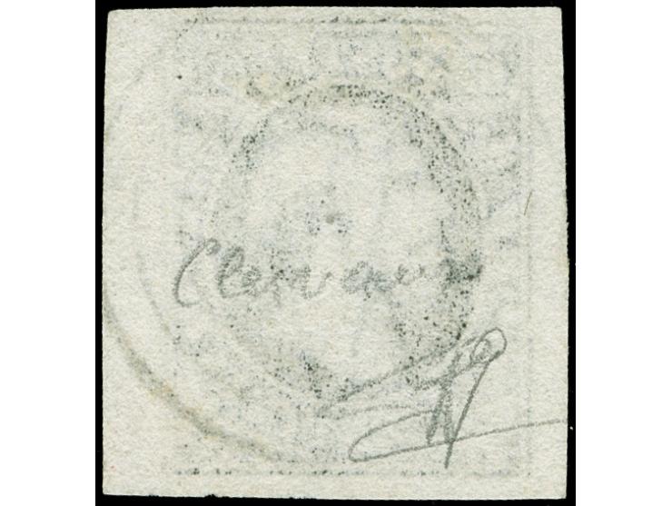 Clervaux, target cancel on 1852, 10 c. black, clear to very large margins. Certificate Böttger BPP (2018)