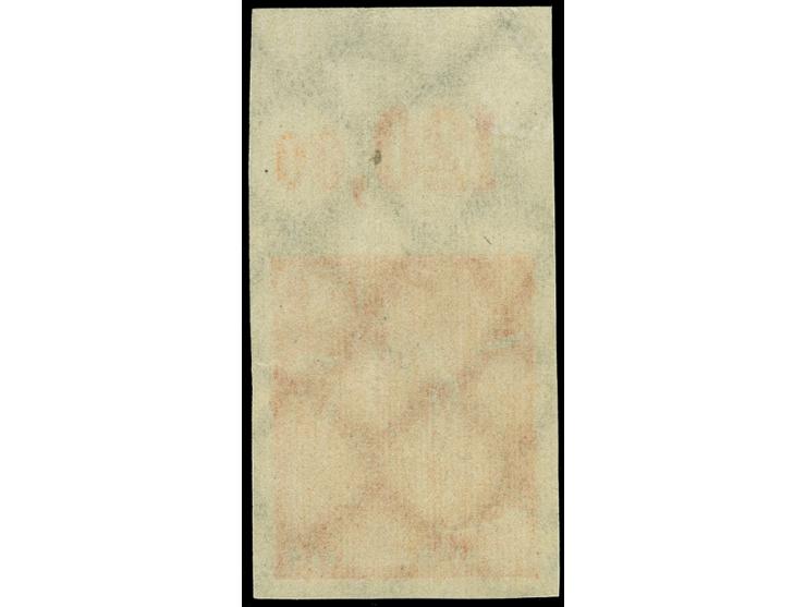 1921, Pflüger 150 Pfg. dunkelorange, ungezähntes Oberrandstück, postfrisch bzw. Falzrest im Oberrand, tadellos&nbsp;