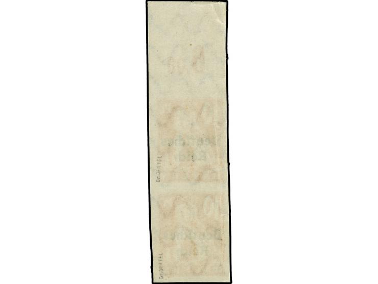 1920, Abschiedsserie 10 Pfg. dunkelgelblichorange, ungezähntes senkrechtes Oberrandpaar, postfrisch, tadellos, sign. Dr. Oert