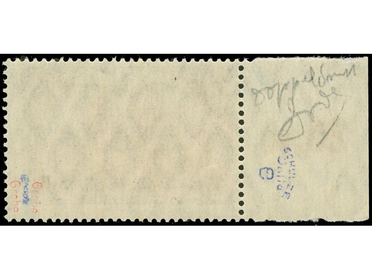 1920, Repräsentative Darstellungen 2,50 M. rotlila, Doppeldruck, linkes Seitenrandstück mit Reihenzahl 20,00, postfrisch, tad