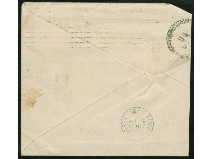 1901, Railway 2 c. black and carmine tied by "Buffalo N.Y. Pan American Exposition Jun/10 1901" to envelope, via New York tra