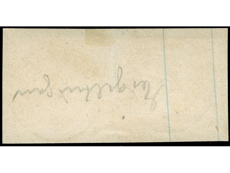 1872, großer Schild, 7 Kr. grauultramarin, senkrechtes Paar, klar mit nachverwendetem badischen K2 “EIGELTINGEN 22 JUN” entwe