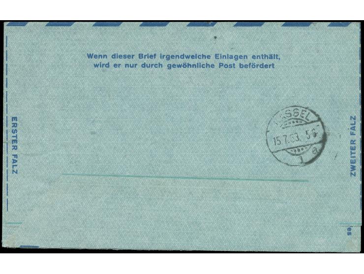 1949, Luftpostleichtbrief 60 Pfg. mit portogerechter Zufrankatur Männer der Geschichte 25 Pfg. mit Stempel “BERLIN ”15 14.7.5