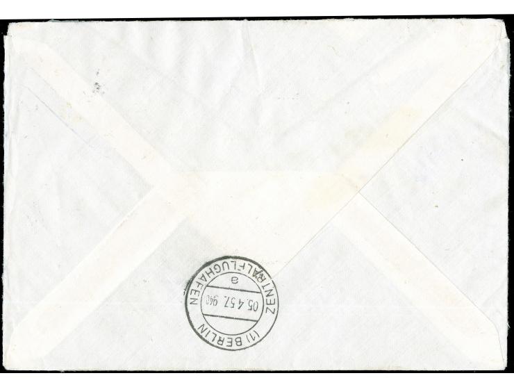 1956, Stadtbilder 20 und 25 Pfg. mit Stempel “BERLIN-WANNSEE 1 5.4.57” als portogerechte Frankatur auf Rohrpost-Luftpostbrief