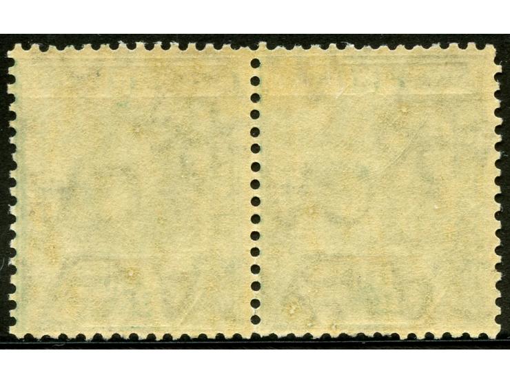 1912/23, George V, pair ½ d. green, variety ‘watermark reversed and inverted’, good perforation, unused, fine. (SG £400).
