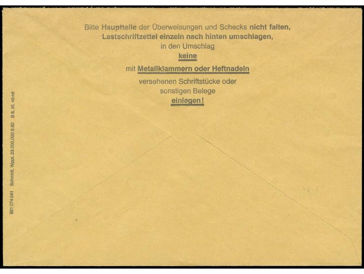 1975, Industrie und Technik 5 Pfg mit Stempel “BERLIN 12 9.6.82” für die Luftpostgebühr auf sonst portofreiem Postscheckbrief
