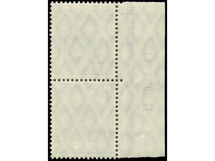 1905/13, Friedensdruck, 20 Pfg. lebhaftlilaultramarin, senkrechtes Seitenrandpaar rechts mit HAN H 2331.11, postfrisch, tadel