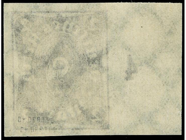 1922/23, Posthorn, 2 M. bläulichviolett, ungezähnt, linkes Seitenrandstück mit Reihenzahl 4, postfrisch, tadellos&nbsp;